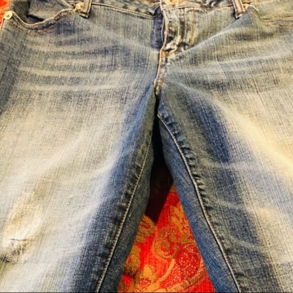 B 52 SIZE 10 blue jeans Rhinestone pockets Stretch straight boot - Picture 6 of 14